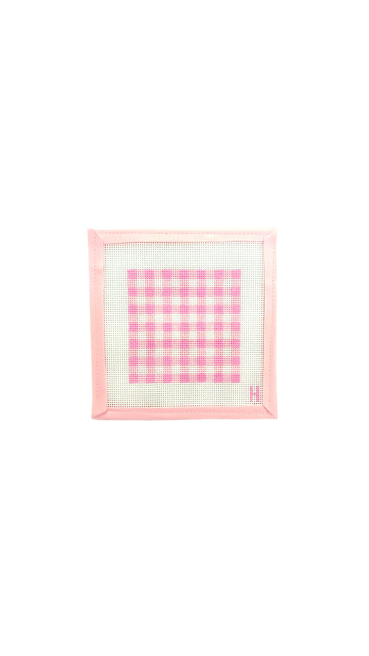 Pink Gingham Square Canvas