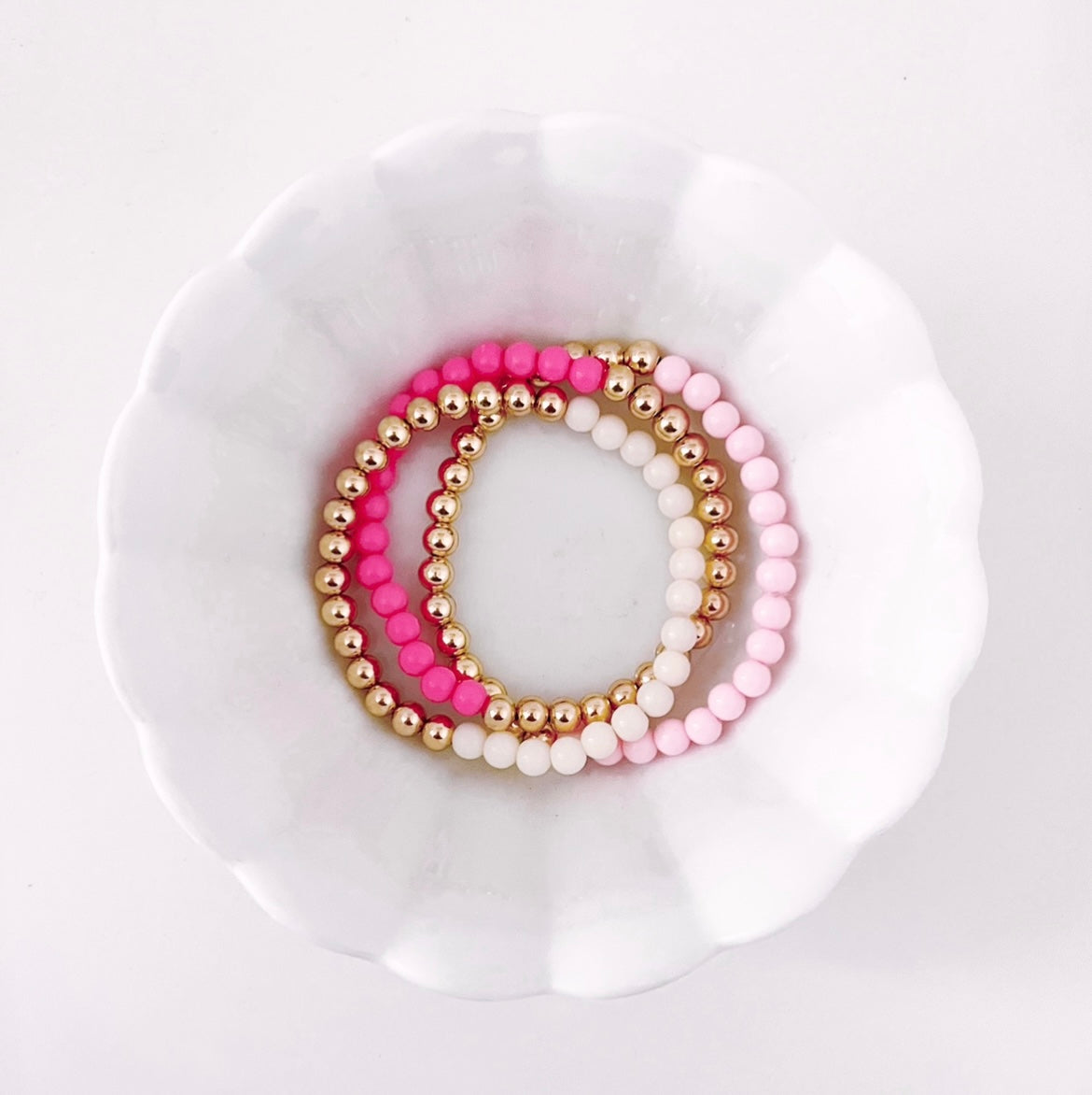 Pink + Gold Bracelets